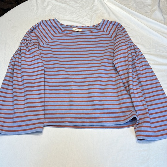 Madewell Shirred sleeve Sailor Top size Medium - Picture 3 of 6